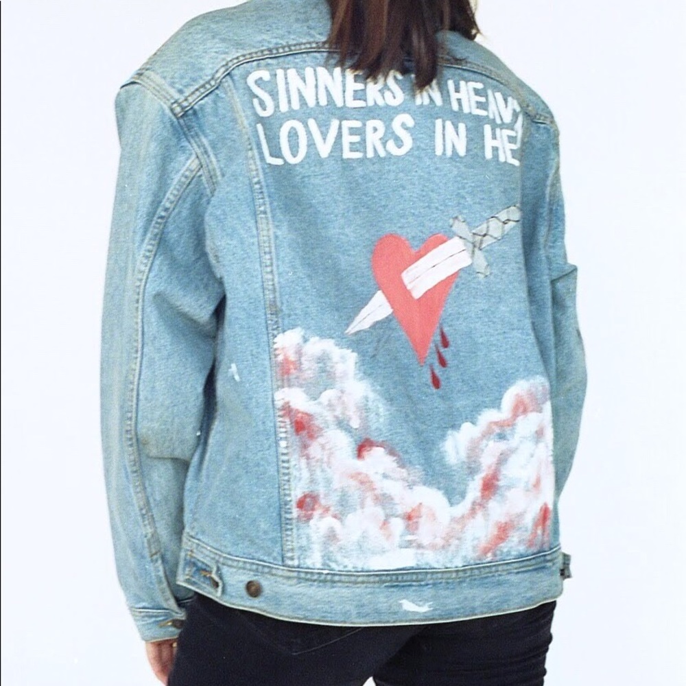 SINNER IN HEAVEN LOVERS IN HELL denim jacket